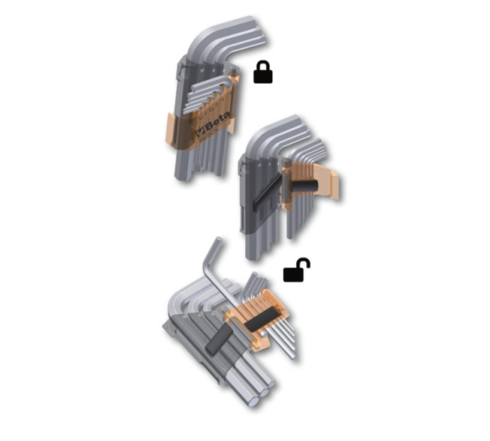 Juego de 8 llaves acodadas con cabeza esférica para tornillos Torx